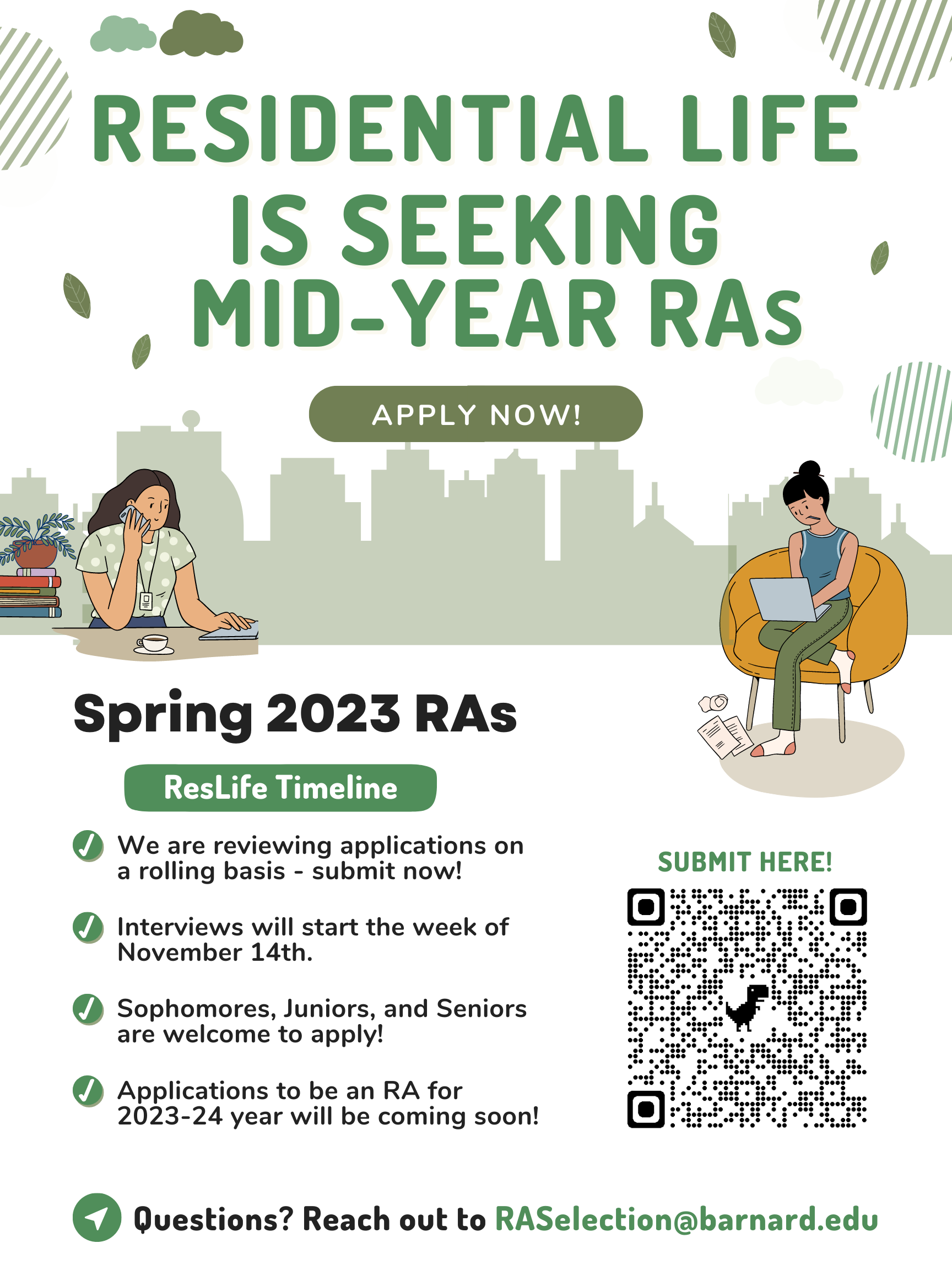 Resident Assistants Spring 2023 Barnard College